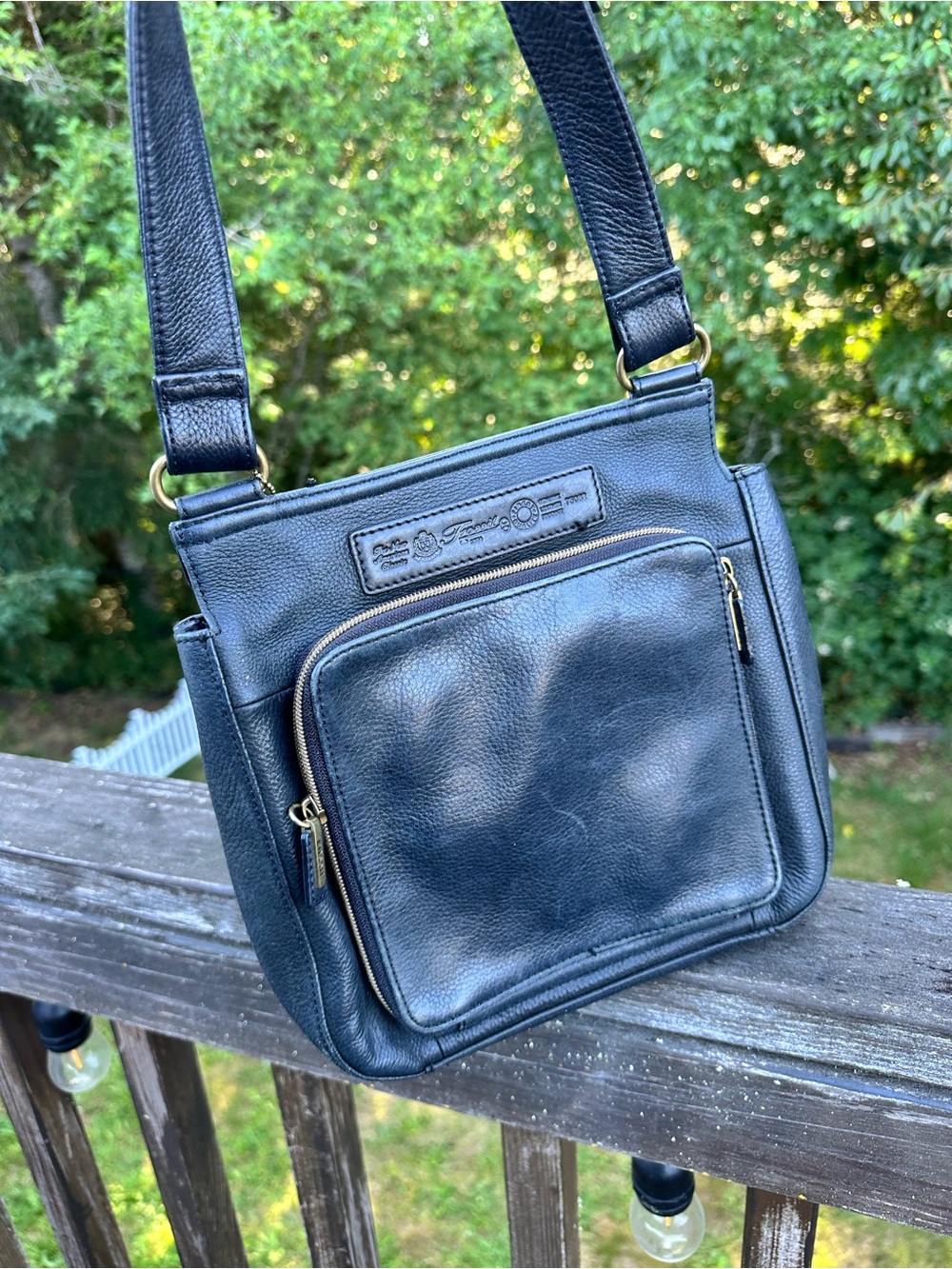 Black Leather Crossbody Bag - Fossil brand